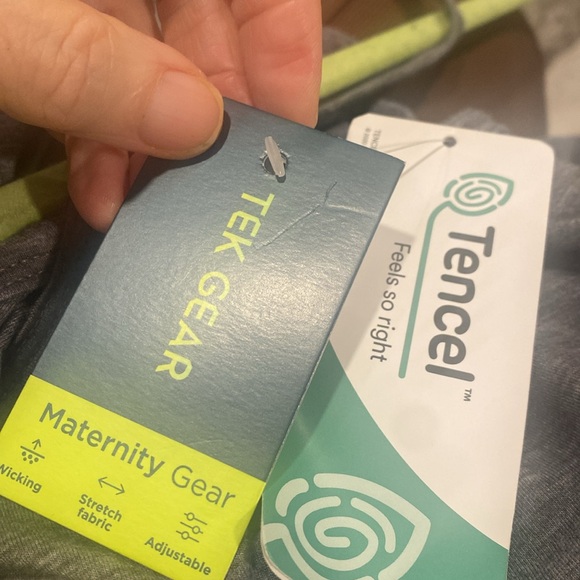 TEK Gear maternity heather gray spaghetti strap stretch, fabric dress size large - Picture 7 of 7